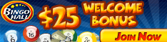 $25 Free sign up at BingoHall.com